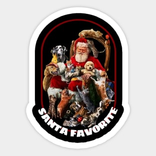 santa's favorite : animal christmas Sticker